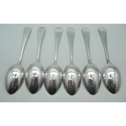 7294 - A set of six silver coffee spoons, 47g