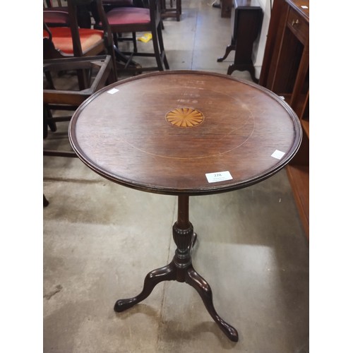 278 - An Edward VII inlaid mahogany tripod wine table