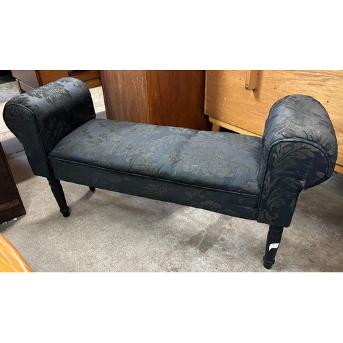 235 - A small fabric upholstered hall seat