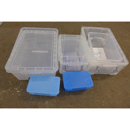 5260 - A collection of plastic storage boxes including 64L Really Useful Box, 84L Really Useful Box, variou... 