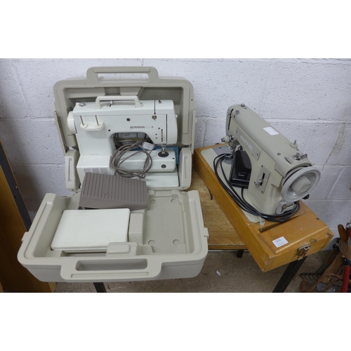 5274 - A Bernina 801 sport sewing machine with case and a Merritt sewing machine