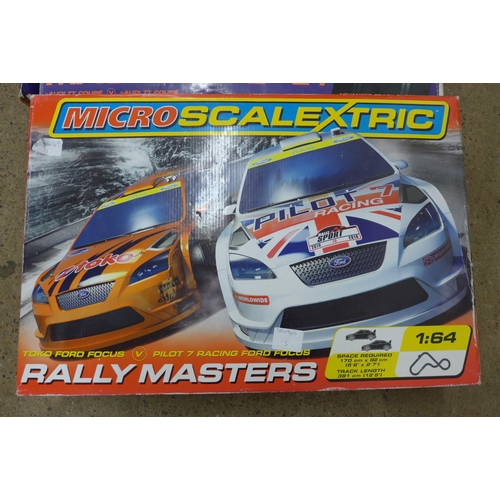 5277 - 3 Scalextric sets including mini racing, speed machines X1 and Rally Masters