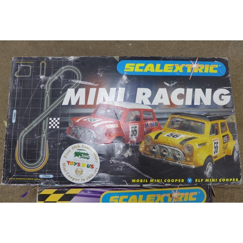 5277 - 3 Scalextric sets including mini racing, speed machines X1 and Rally Masters