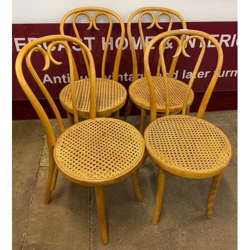 190 - A set of four beech bentwood chairs