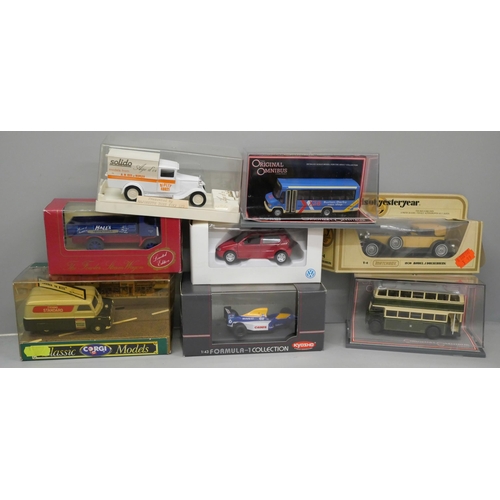 2110 - Corgi Classics Bedford Van, Solido, Vanguard, Formula 1, New York Taxi and other model vehicles