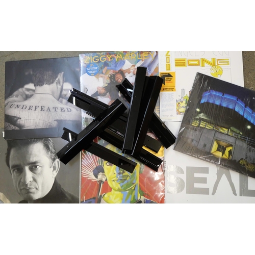 2125 - A collection of LP records including Beyoncé, Keane, Seal, Frank Turner, Ziggy Marley, (some damaged... 