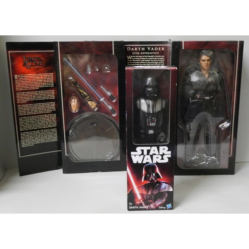 2150 - Two Star Wars figures, Darth Vader Sith Apprentice, Lords of the Sith (1:6 scale figure, 2006), seal... 