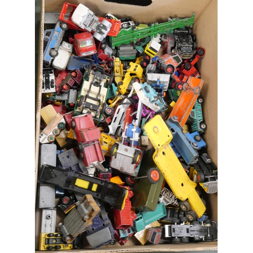 2167 - A collection of playworn die-cast model vehicles, Matchbox, Corgi, Dinky, etc.