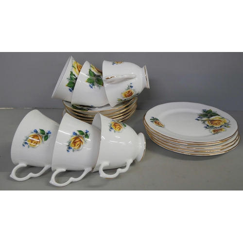 2169 - A Gainsborough bone china tea set with six cups, saucers and five tea plates