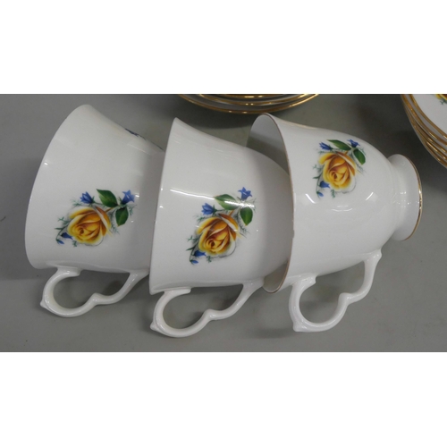 2169 - A Gainsborough bone china tea set with six cups, saucers and five tea plates