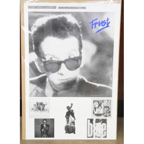 2171 - An Elvis Costello and the Attractions record shop promotional poster, Trust