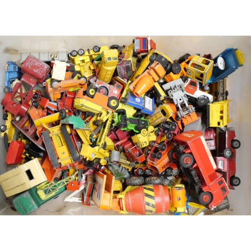 2334 - A collection of die-cast model vehicles, mainly construction, playworn