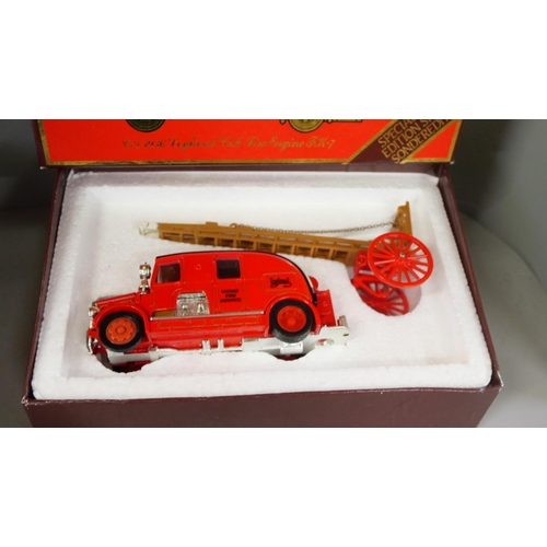 2336 - Three Matchbox Models of Yesteryear, 1936 Leyland Fire Engine, 1820 Passenger Coach & Horses and a S... 