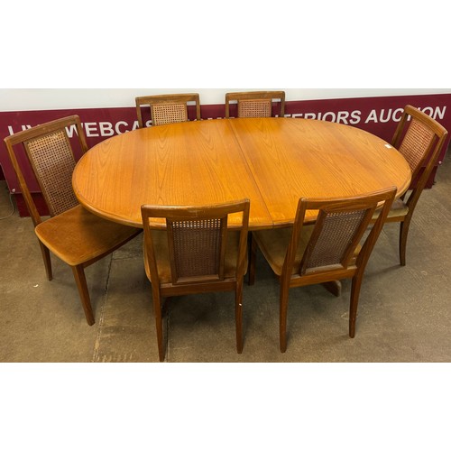 59 - A G-Plan Fresco teak oval extending dining table and six chairs