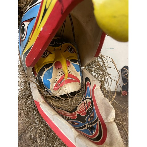 415 - A collection of handmade Native American and North American masks