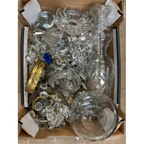 358 - A crystal glass chandelier (in parts)