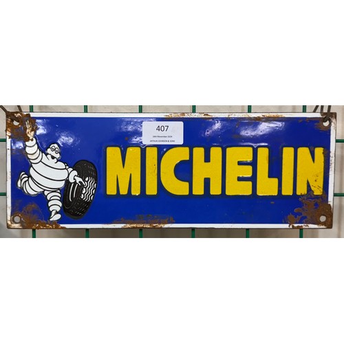 407 - A Michelin enameled metal advertising sign