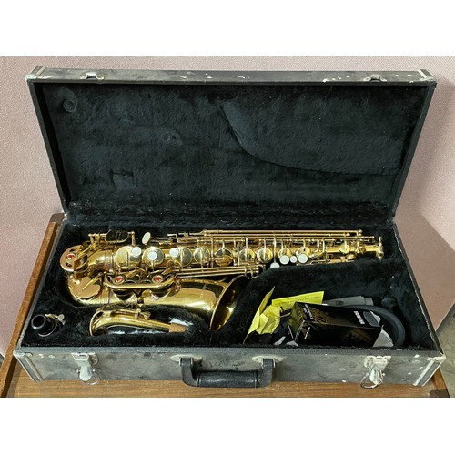 404 - A cased Montreux saxophone