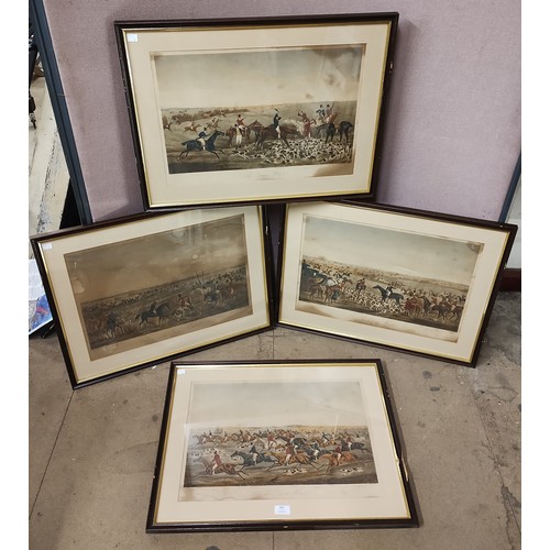 443 - A set of four Quorn hunting prints, framed