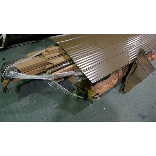 6282 - Yardistry 12X12Ft Gazebo Wooden With Aluminium Roof (Incomplete) original RRP £1299.99 *This lot is ... 