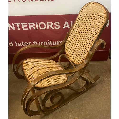 170A - A beech bentwood bergere rocking chair