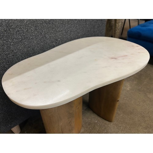 3003 - A mango and marble side table *This lot is subject to VAT