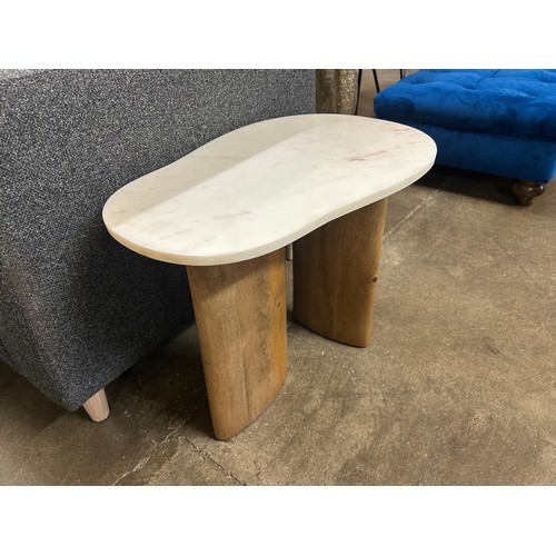 3003 - A mango and marble side table *This lot is subject to VAT