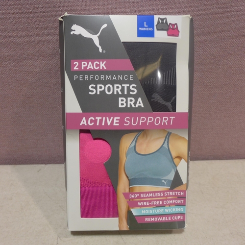 6245 - Puma Performance Sports bra's x 20 packs (2 bras in each pack), damaged boxes. Various colours and s... 