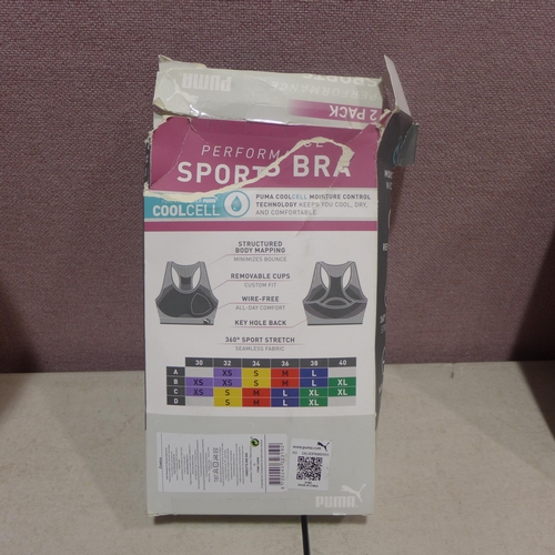 6246 - Puma Performance Sports bra's x 20 packs (2 bras in each pack), damaged boxes. Various colours and s... 