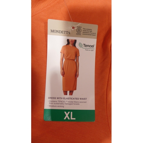 6250 - Mondetta dresses with elasticated waist x 10 in Orange. Various sizes with tags (338-22) *This lot i... 