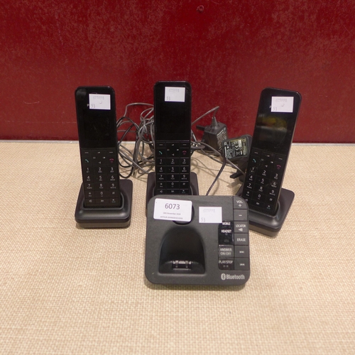 6073 - Panasonic Quad Dect phone system (One phone missing) (341-53) *This lot is subject to Vat