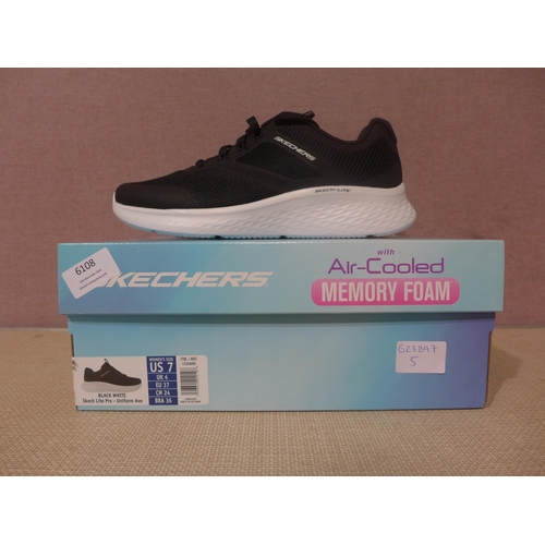 6108 - Skechers Lite Pro with Air-cooled memory foam trainer in black, UK Size 4 (338-5) *This lot is subje... 