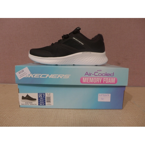 6110 - Skechers Lite Pro with Air-cooled memory foam trainer in black, UK Size 4 (338-4) *This lot is subje... 