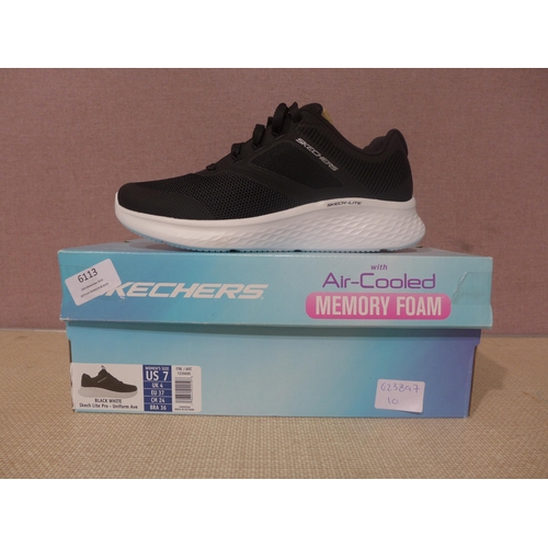 6113 - Skechers Lite Pro with Air-cooled memory foam trainer in black, UK Size 4 (338-10) *This lot is subj... 