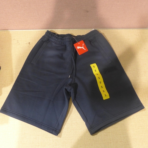 6128 - Puma Badge Shorts, x 7 in blue, size small with tags (338-38) *This lot is subject to Vat