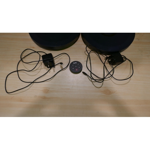 6242 - Two Nsa Folding Stand Fans with power leads (One remote only)  (341-90,275) *This lot is subject to ... 