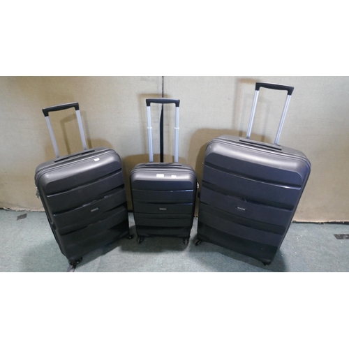 6036 - American Tourister Bon Air 3 piece Black Large/Medium/Carry On Suitcase Set, Original RRP £120.83 + ... 