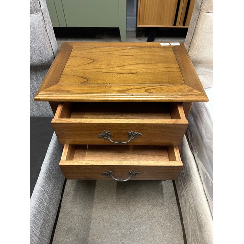 3049 - A two drawer wooden side table