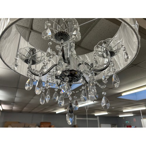 3149 - A five arm chandelier with white shade