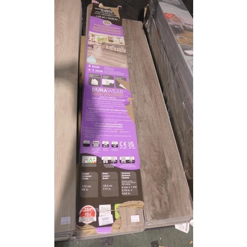 6329 - Four packs of Oyster Vinyl Flooring (341-322-235) *This lot is subject to Vat