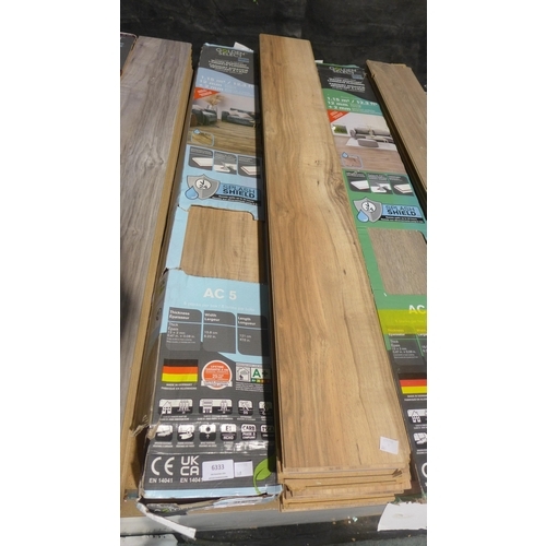 6333 - Two packs of Toasted Almond Laminate Flooring (341-340,341) *This lot is subject to Vat