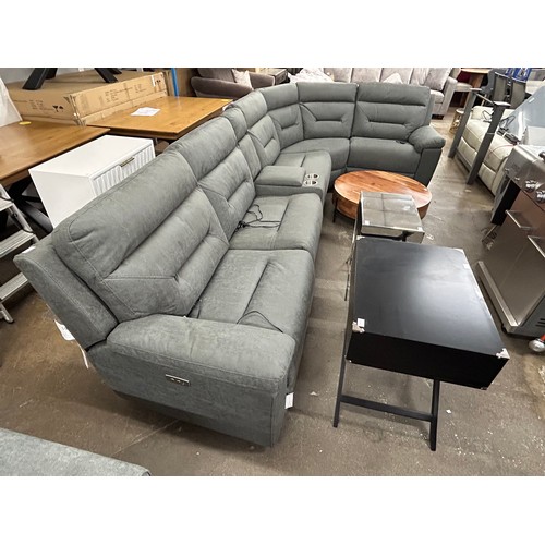 3121 - Justin grey sectional electric reclining corner sofa, Original RRP £1541.66 + Vat (4215-16) *This lo... 