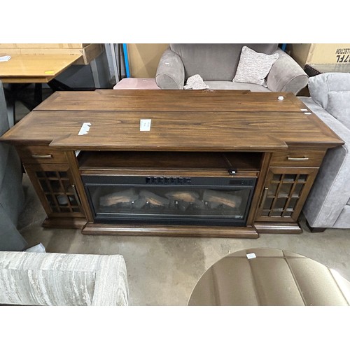 3129 - Everett media mantel entertainment unit with built in electric fire, Original RRP £583.33 + Vat (421... 