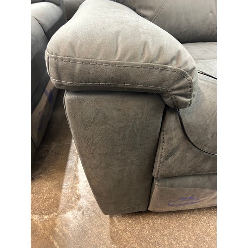 3181 - Justin grey power recliner armchair, Original RRP £399.99 + Vat (4215-13) *This lot is subject to Va... 