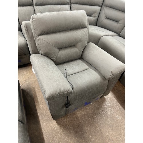 3182 - Justin grey power recliner armchair, Original RRP £399.99 + Vat (4215-14) *This lot is subject to Va... 