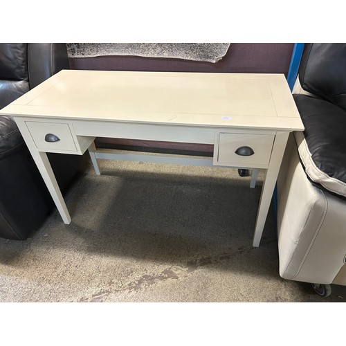 3214 - A white two drawer desk