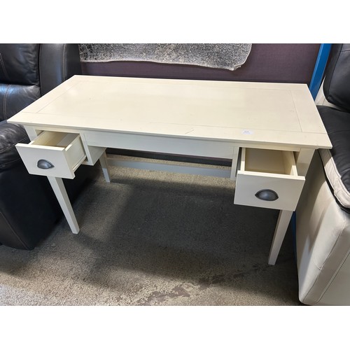 3214 - A white two drawer desk