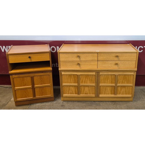 18 - A Nathan Squares teak sideboard and matching cabinet