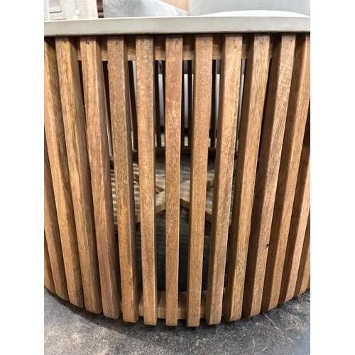 3001 - A round ceramic mango wood coffee table * This lot is subject to Vat