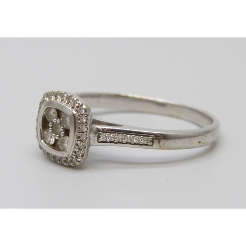 7003 - A white gold and diamond ring, 3.6g, S, 0.33 carat weight